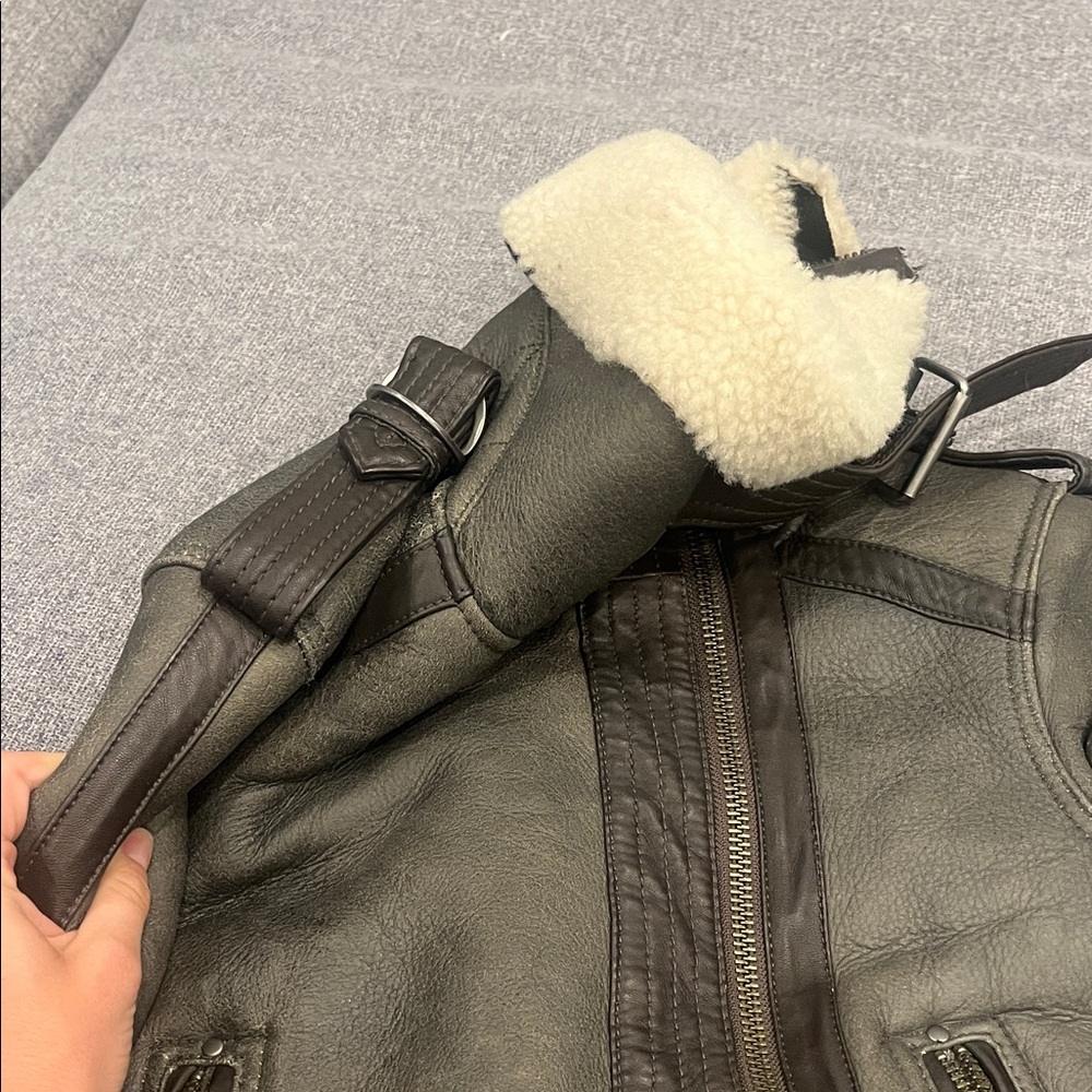Shearling Lined Leather Jacket - image 4